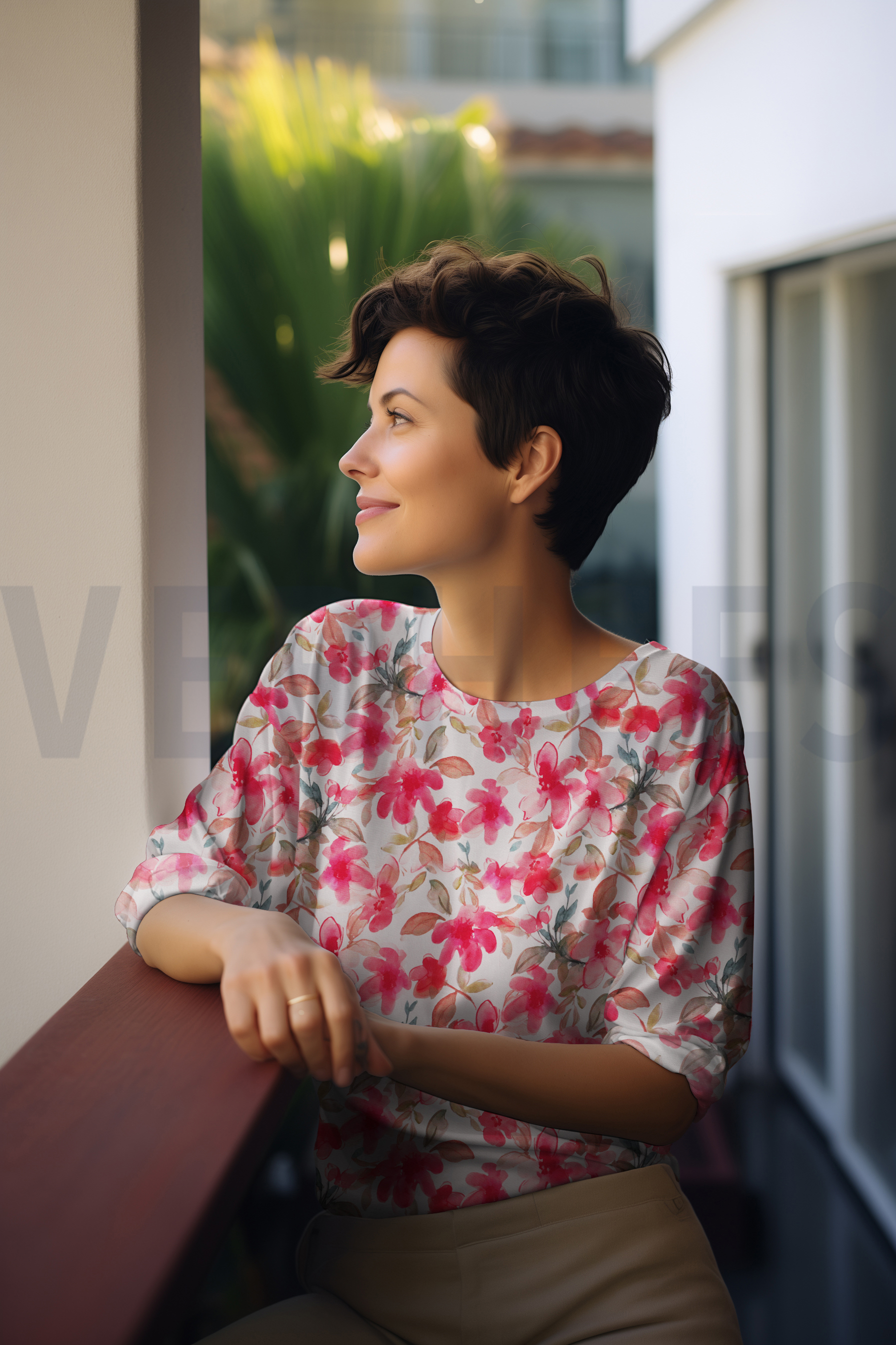 VISCOSE RADIANCE DIGITAAL BLOEMEN GEBROKEN WIT #7