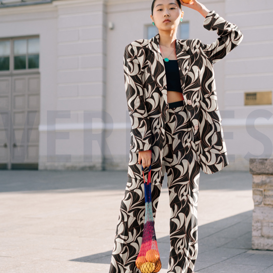 LEINEN GEWASCHEN ABSTRACT CAPPUCCINO #7