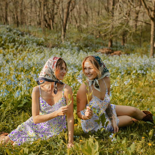 VISCOSE RADIANCE DIGITAL PATCHWORK FLOWERS GRAPE/LEMON #7