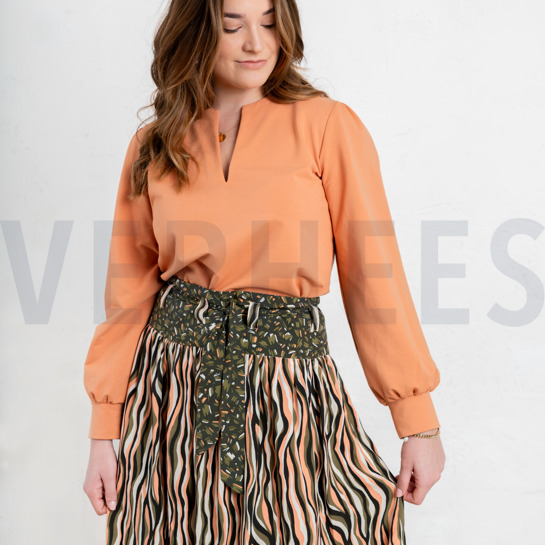 VISCOSE RADIANCE BLOEMEN EN STREPEN WIJNROOD #7