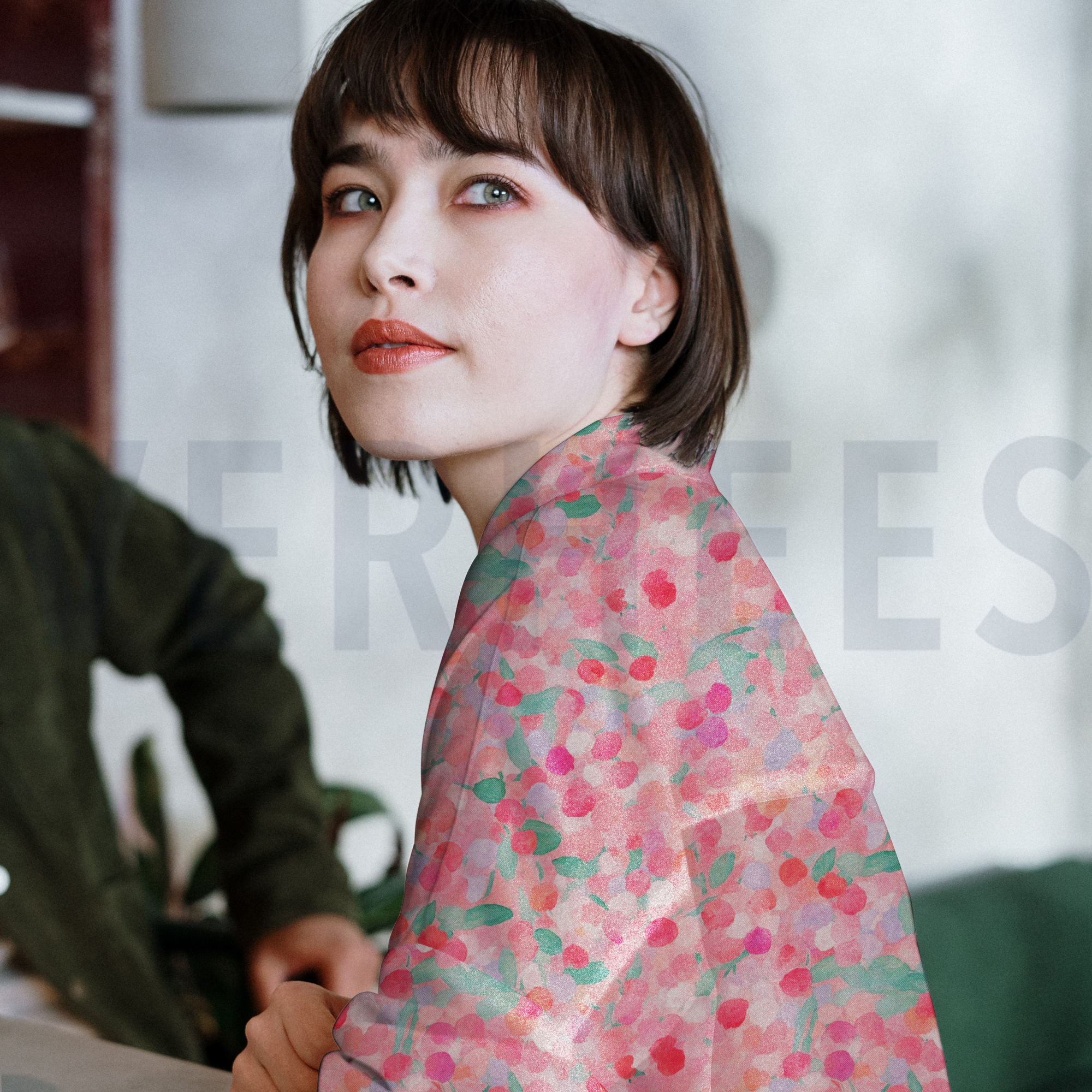 VISCOSE SATIJN DIGITAAL ABSTRACT ROZE (high resolution) #7