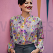 VISCOSE SATIJN DIGITAAL BLOEMEN LAVENDEL (thumbnail) #7