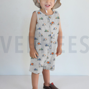 FINE POPLIN DIGITAL WORK VEHICLES DARK GREY (thumbnail) #7