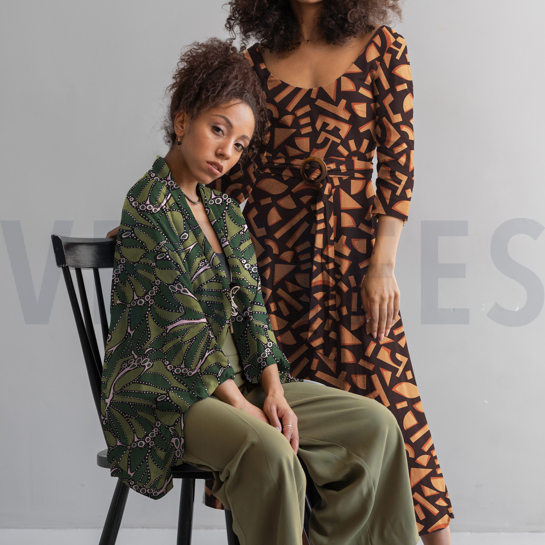 KATOEN SATIJN GEOMETRISCH DONKERROOD #7