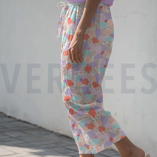 LINEN VISCOSE LEMA POPPIES NERIDA HANSEN LAVENDER #7