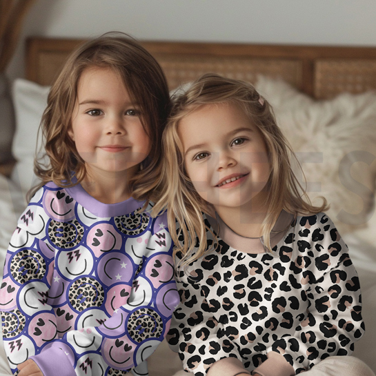 FRENCH TERRY DIGITAL LUSTIGE GESICHTER ROSA #7