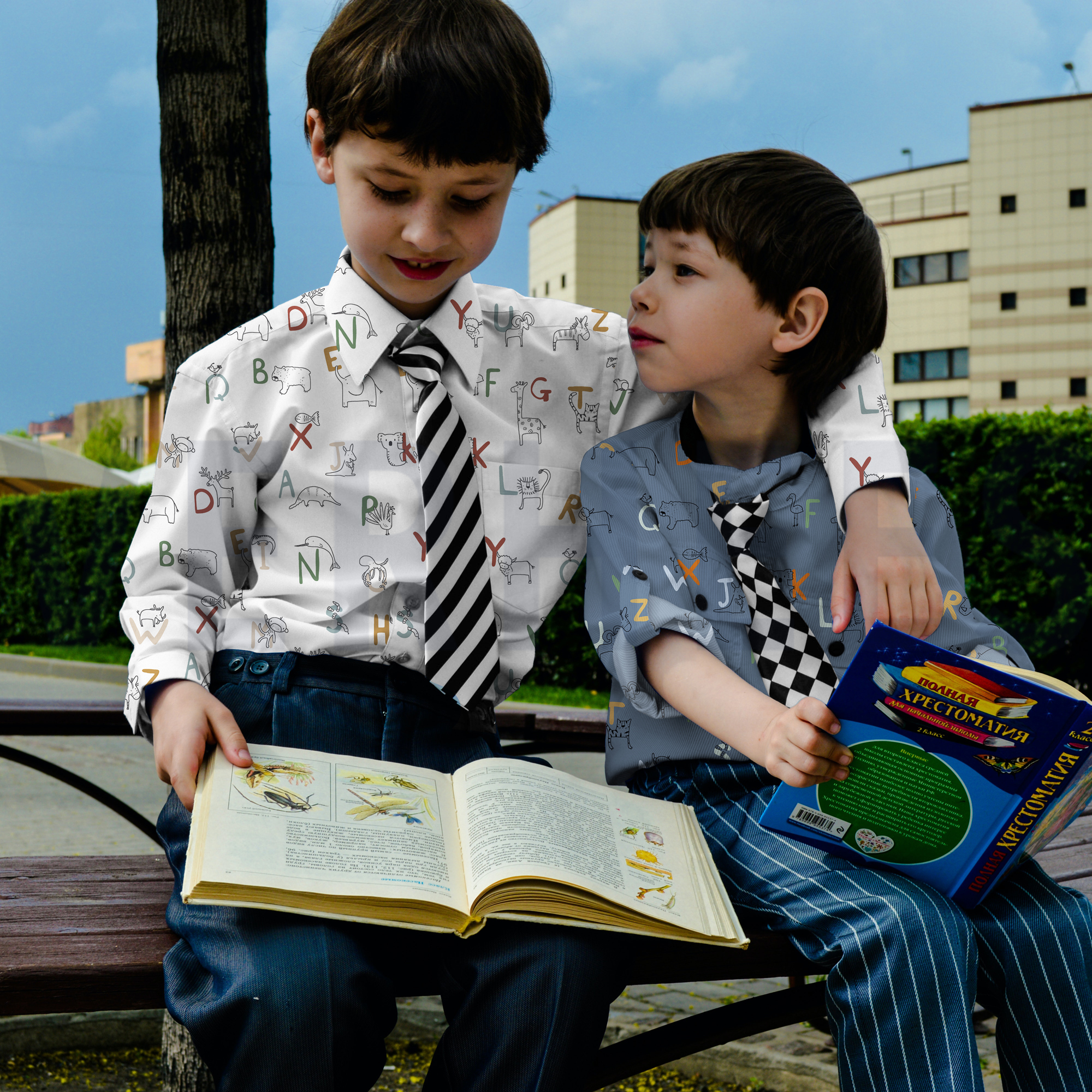 POPELINE DE COTON GOTS ALPHABET ANIMAL MOUTARDE (high resolution) #7