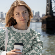 SWEAT MELANGE FLOWERS ECRU MELANGE-GREEN (thumbnail) #7