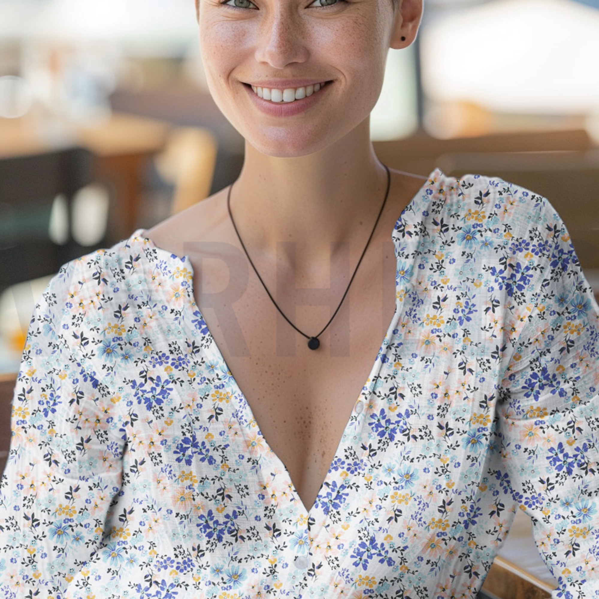 COTON VOILE DIGITAL FLEURS BLEU (high resolution) #7