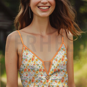 LEINEN VISKOSE CRÊPE DIGITAL BLUMEN GELB (thumbnail) #7