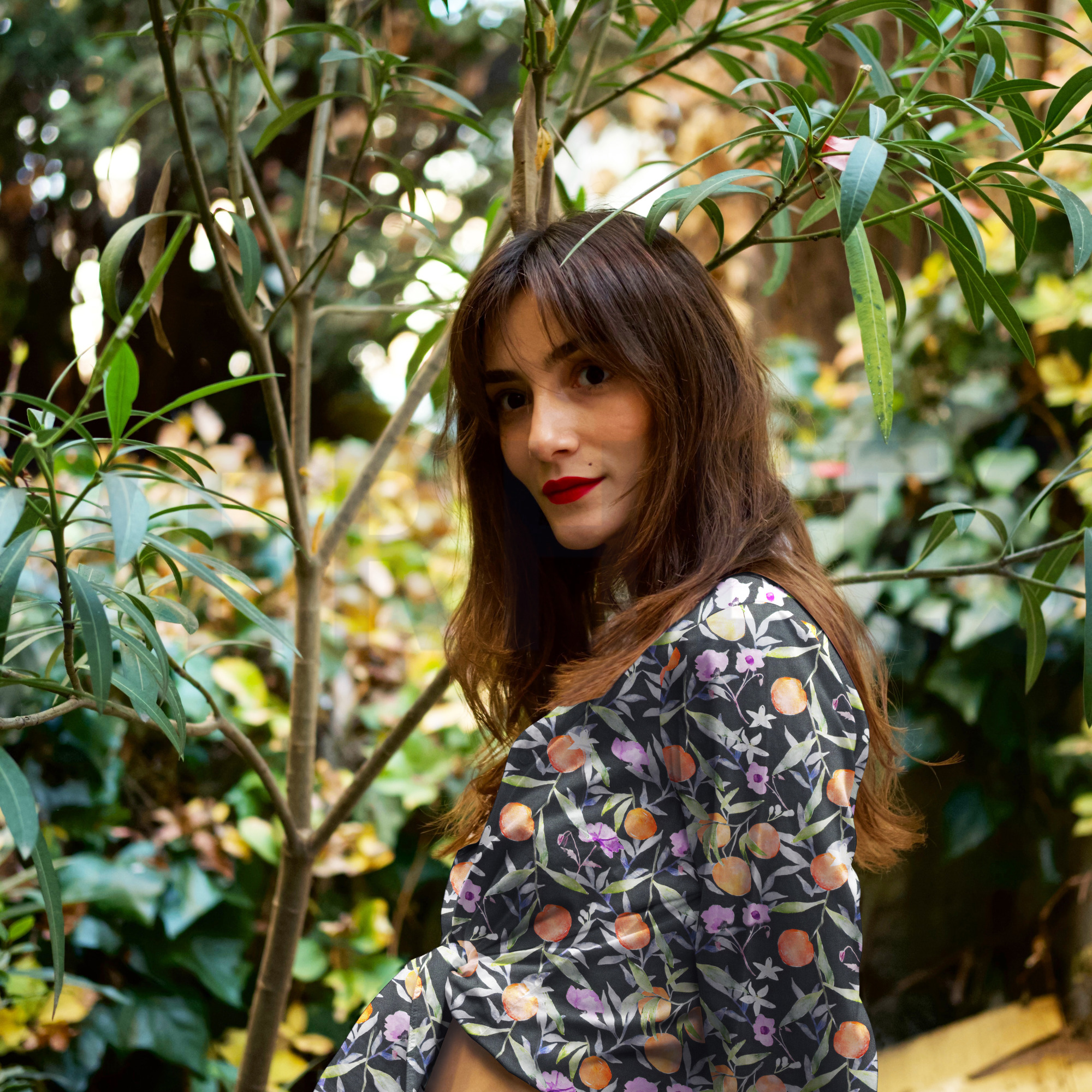 VISCOSE SATIJN DIGITAAL BLADEREN DONKERGROEN (high resolution) #7