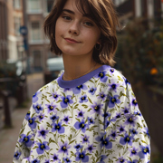 FRENCH TERRY DIGITAL FLEURS BLANC CASSÉ (thumbnail) #7