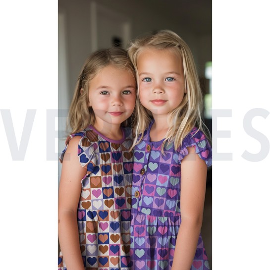 FINE POPLIN HEARTS BURGUNDY #7