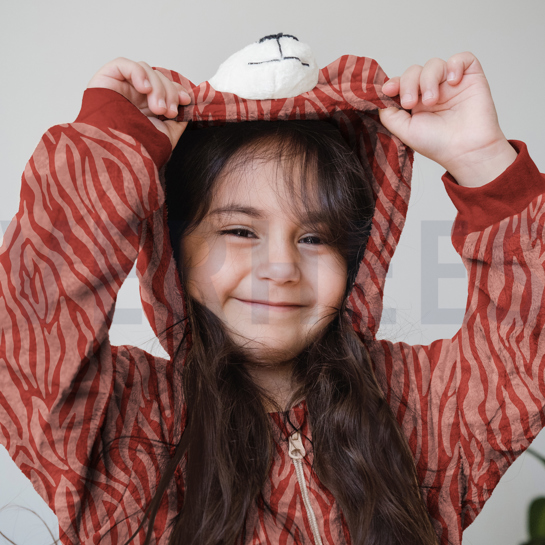 PURRING FUR ANIMAL SKIN DARK CORAL #7