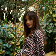 VISCOSE LUREX DIGITAL ANIMAL SKIN BLACK/PURPLE (thumbnail) #7