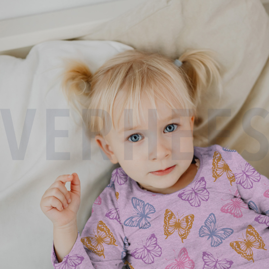 JERSEY MELANGE GLITTER BUTTERFLIES ECRU MELANGE #7