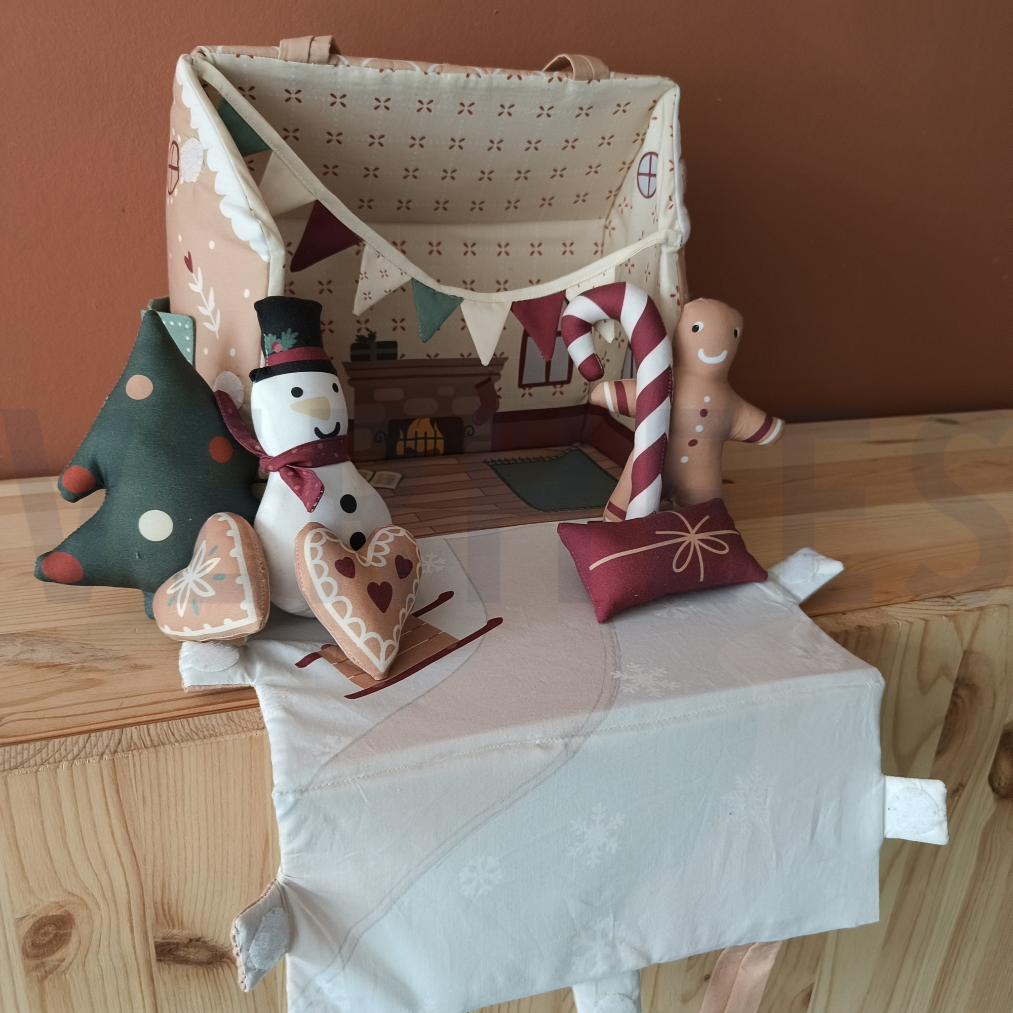 FINE POPLIN GINGERBREAD DOLLHOUSE PANEL MULTICOLOUR (high resolution) #7