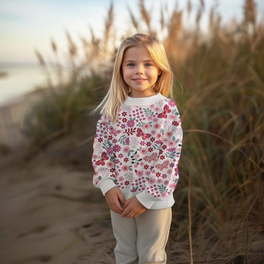 FRENCH TERRY FLEURS CAMEL #7