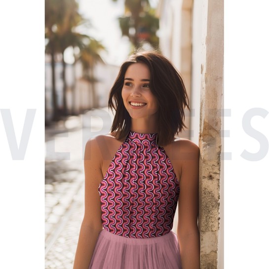 VISKOSE RADIANCE GEOMETRISCH ROSA #7