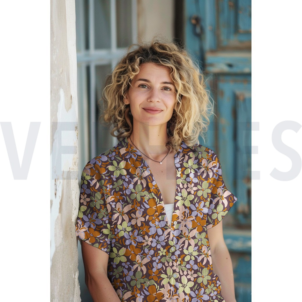 VISCOSE RADIANCE FLOWERS BLACK #7
