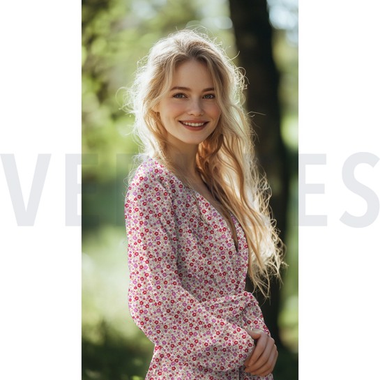 VISCOSE RADIANCE FLEURS BLANC CASSÉ #7