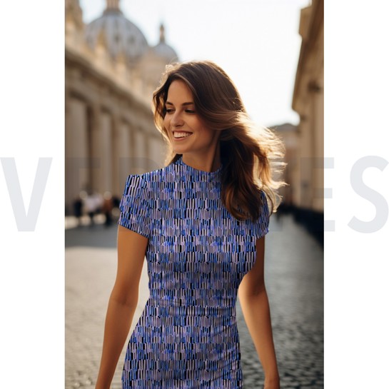 VISKOSE ROSELLA STRETCH DIGITAL STREIFEN SCHWARZ #7