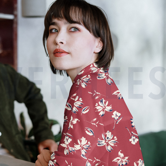 VISCOSE LUREX BLOEMEN DONKER SMARAGD #7