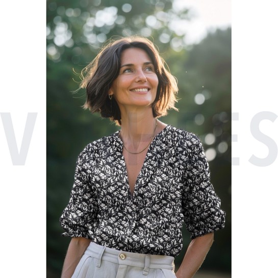 COTON VOILE FLEURS NOIR #7