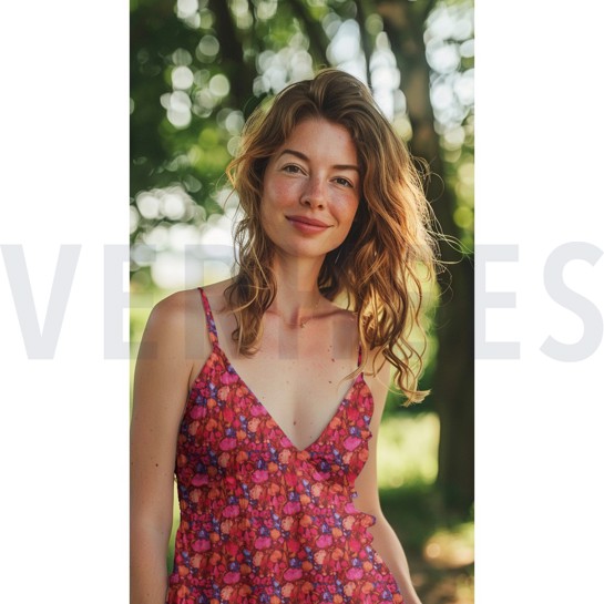 KATOEN VOILE DIGITAAL BLOEMEN BORDEAUXROOD #7