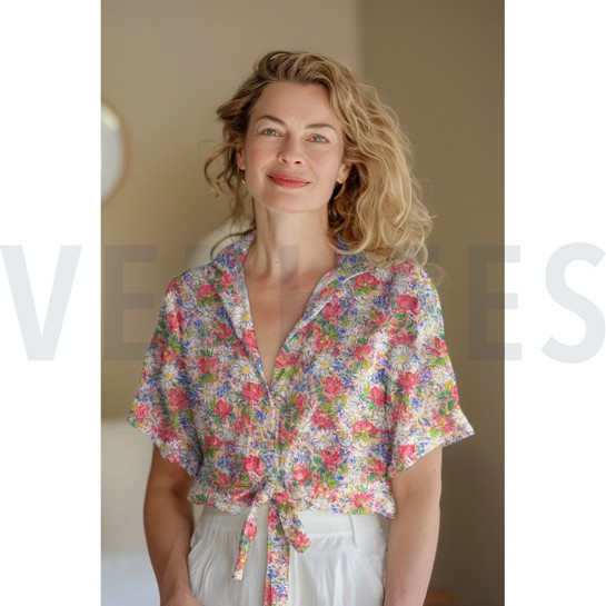 LENZING™ ECOVERO™ DIGITAL FLOWERS PINK #7