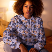 FRENCH TERRY DIGITAL FLEURS BLEU MARINE (thumbnail) #7