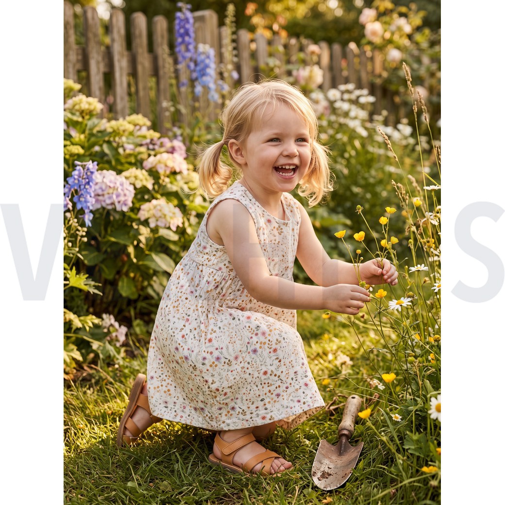 DOUBLE GAUZE DIGITAAL KLEINE BLOEMEN WIT #7