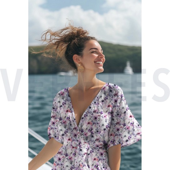 LENZING™ ECOVERO™ DIGITAL FLOWERS LAVENDER #7