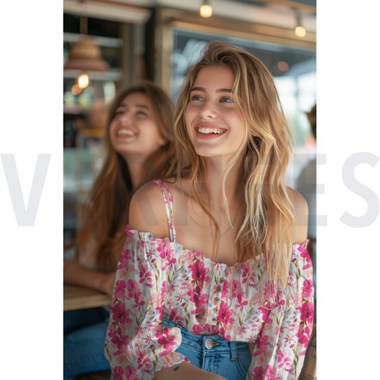 LENZING™ ECOVERO™ DIGITAL FLOWERS ECRU #7