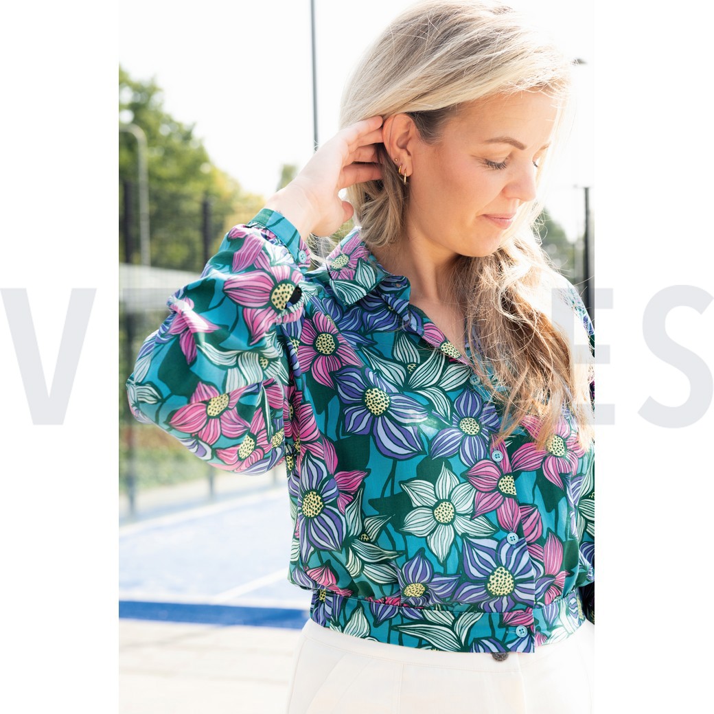 LENZING™ ECOVERO™ BLUMEN PETROL #7
