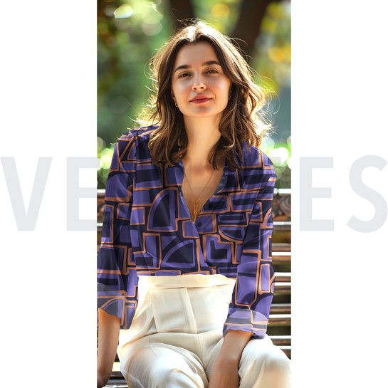 KATOEN SATIJN GEOMETRISCH BORDEAUXROOD #7