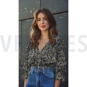 COTTON SATIN DIGITAL ANIMAL SKIN BLACK (thumbnail) #7