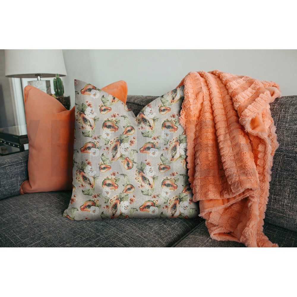CANVAS DIGITAL TROPICAL FRUIT LINEN PEACH #7