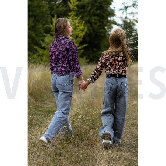 COTTON SATIN DIGITAL FLOWERS RED #7