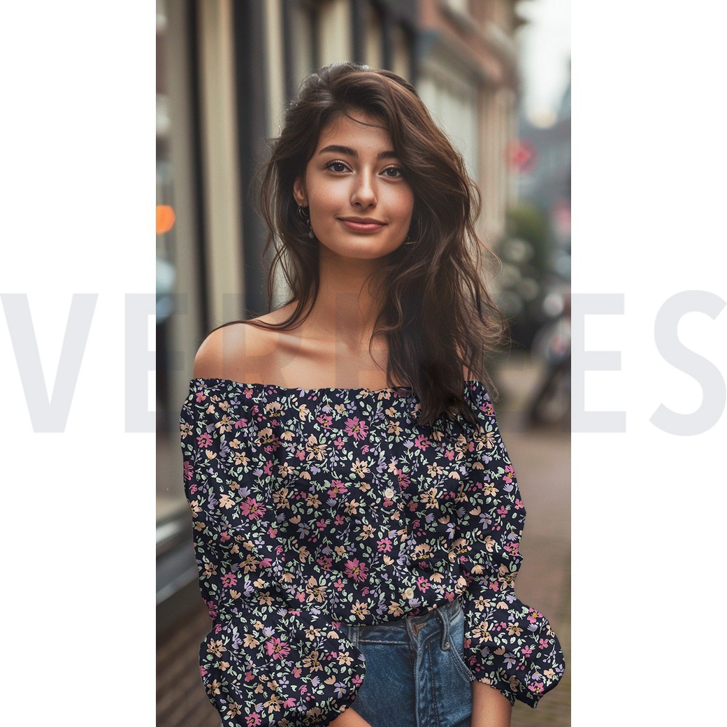FINE POPLIN FLOWERS WHITE #7