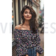 FINE POPLIN FLOWERS NAVY (thumbnail) #7