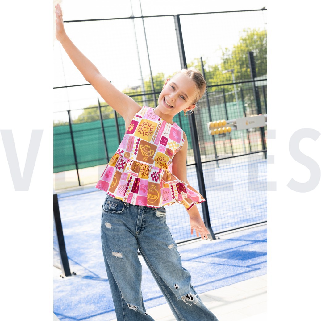 FIJNGEWEVEN KATOENEN POPLIN ZOMER PATCHWORK GEBROKEN WIT #7