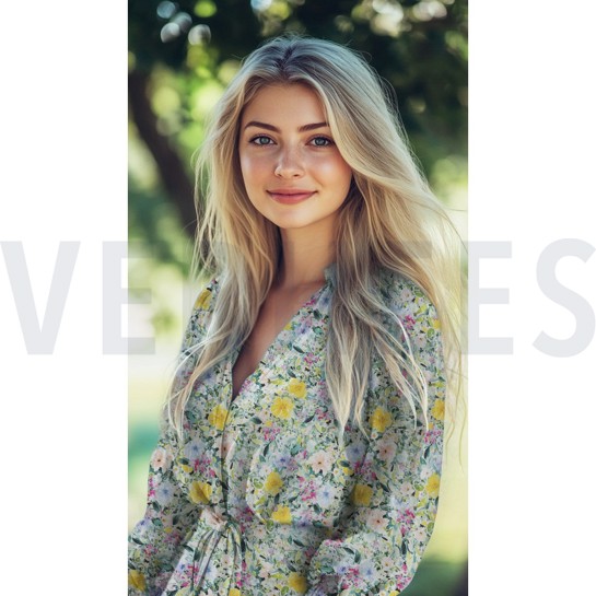 KATOEN VOILE DIGITAAL BLOEMEN MULTI #7