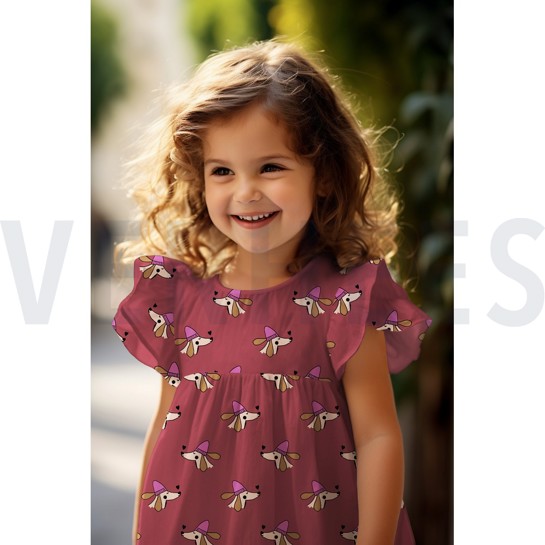 FINE POPLIN DOGS BURGUNDY #7