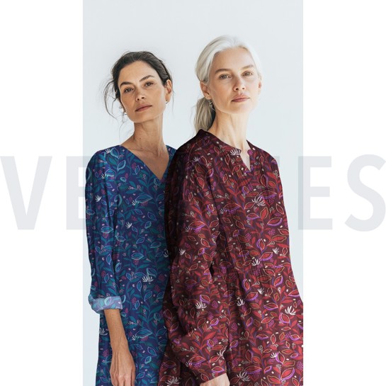 FINE POPLIN DIGITAL LEAVES BURGUNDY #7