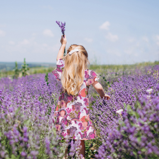 BAUMWOLLE POPELINE DIGITAL EINHÖRNER MAUVE #7