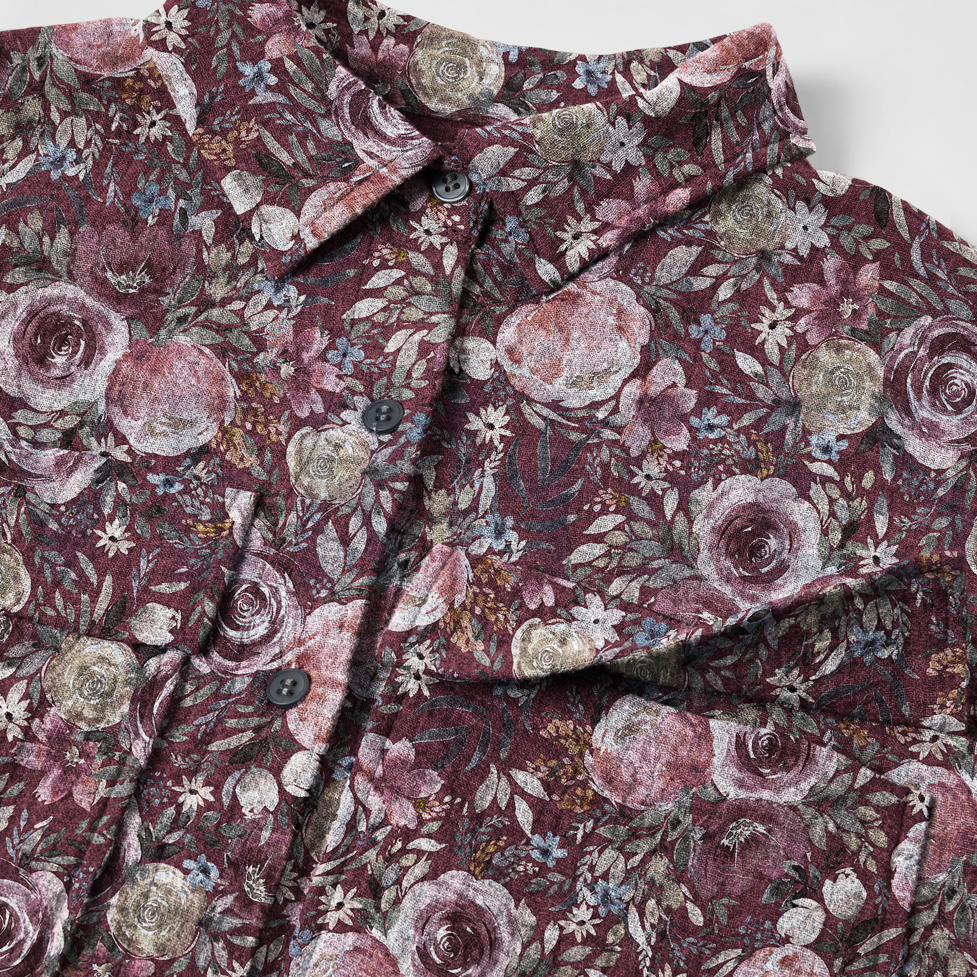 DOUBLE GAUZE DIGITAL FLOWERS WHITE (high resolution) #7