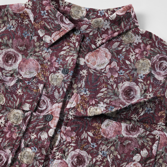 DOUBLE GAUZE DIGITAL FLOWERS WHITE #7