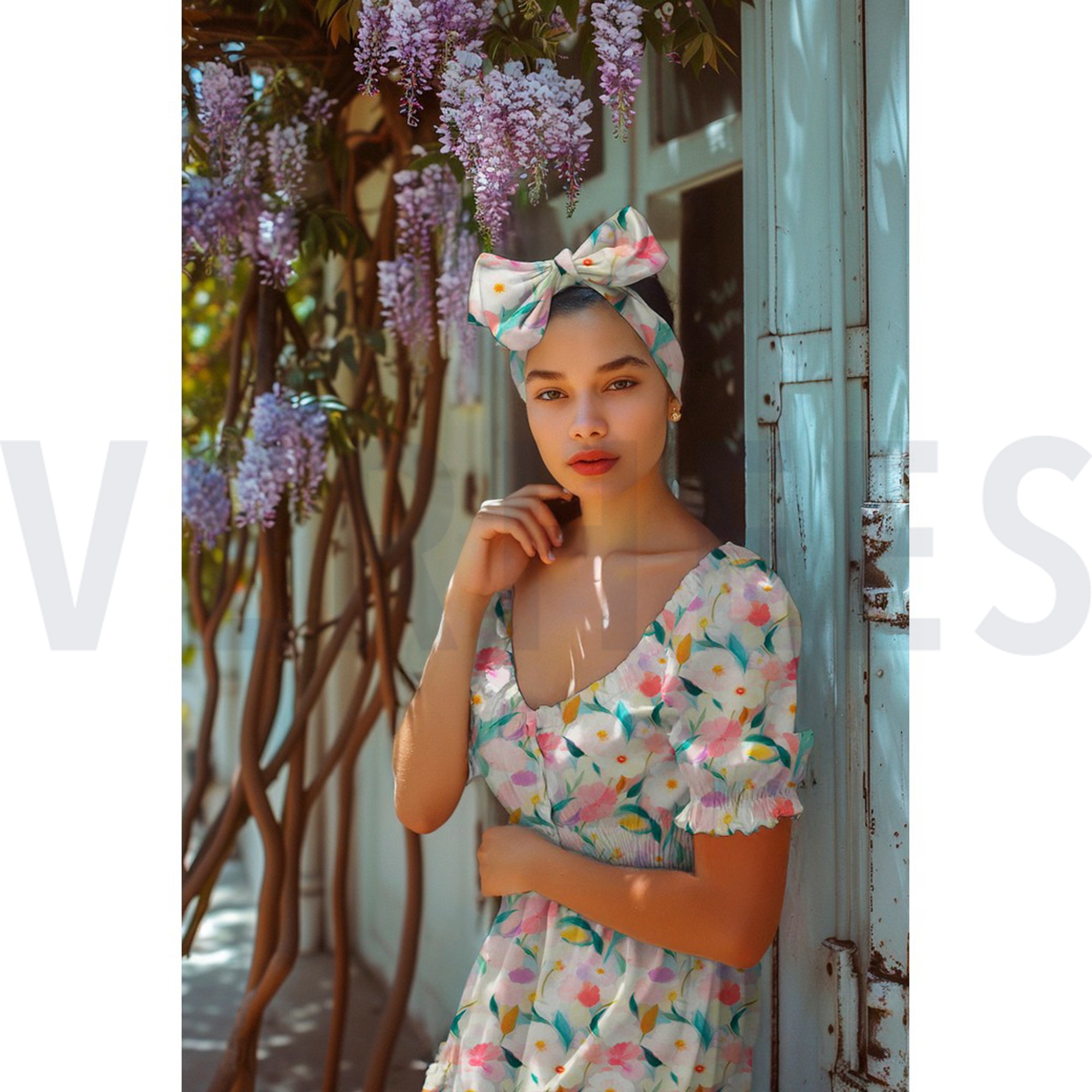 VISCOSE RADIANCE DIGITAAL BLOEMEN LICHTROZE (high resolution) #7