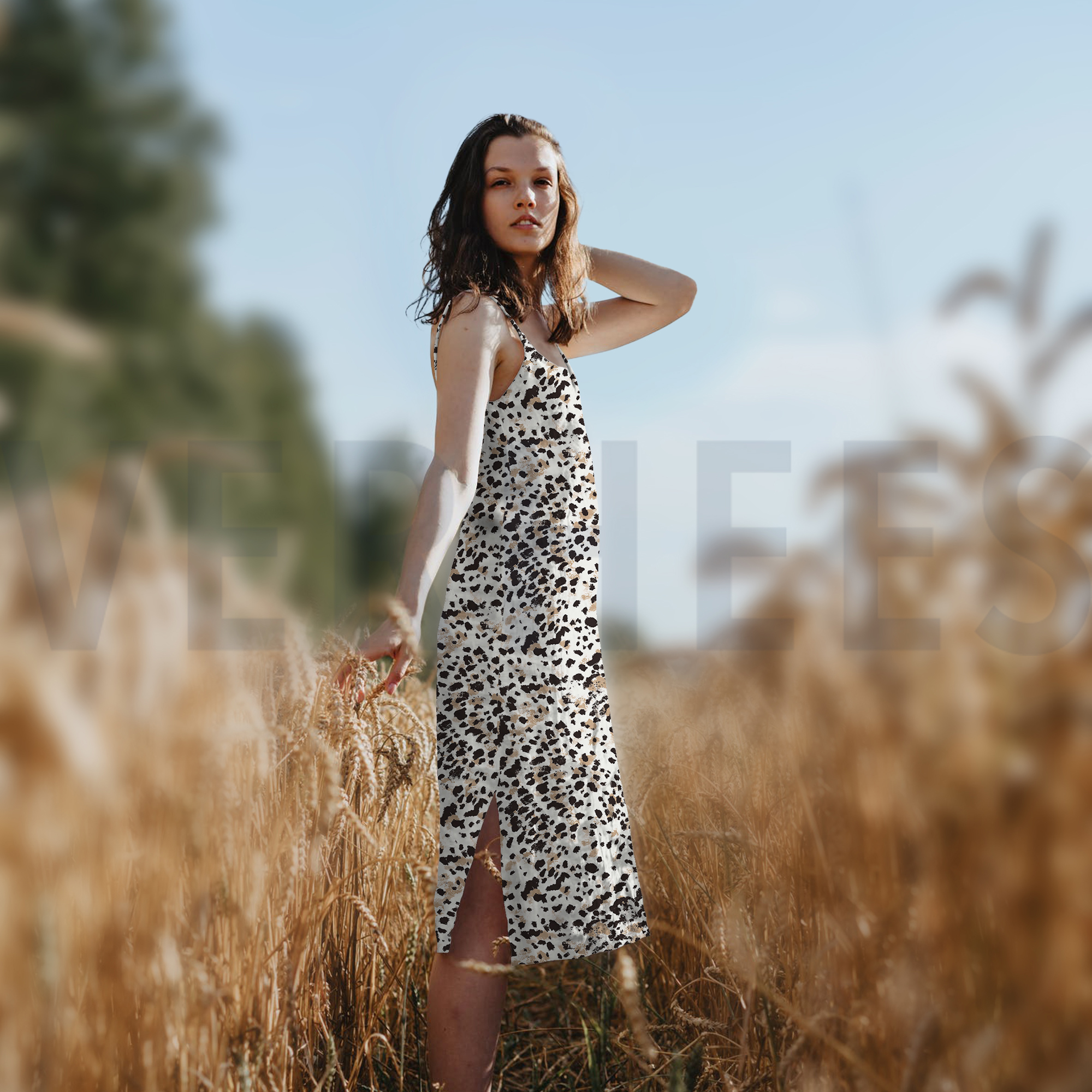 KATOENEN POPLIN DIGITAAL DIERENHUID BRUIN (high resolution) #7